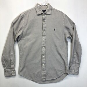 Polo Ralph Lauren Shirt Mens XL Button Up Flannel Plaid Slim Fit Long Sleeve